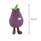 Peluche légume kawaii aubergine malicieuse