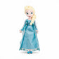 Peluche Elsa de la Reine des Neiges en robe bleue scintillante, 40 cm, sur fond blanc.