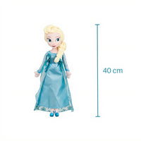 Peluche reine des neiges Elsa 40 cm - vue de face avec mesure de 40 cm