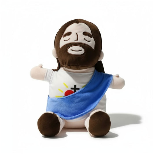 Peluche veilleuse Jésus respirante avec lumière chaude
