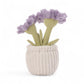 Peluche plante kawaii pot fleurs violettes