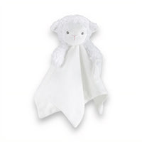 Doudou mouton blanc porte-tétine pour bébé