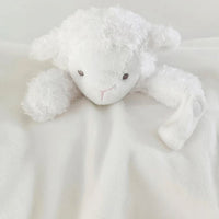 Doudou mouton blanc porte-tétine pour bébé