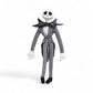 Peluche Jack Skellington habillé en costume rayé noir et blanc, style Halloween, sur fond blanc.