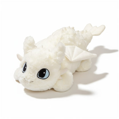 Peluche Dragon blanc Furie éclair moelleuse