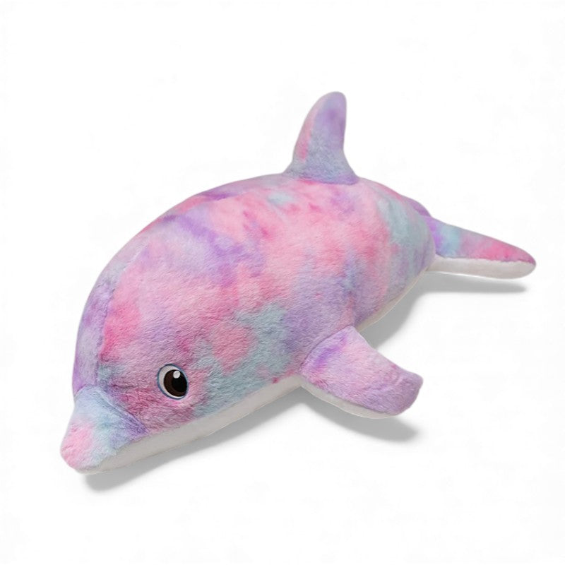 Peluche dauphin géant arc-en-ciel