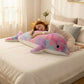 Peluche dauphin géant arc-en-ciel