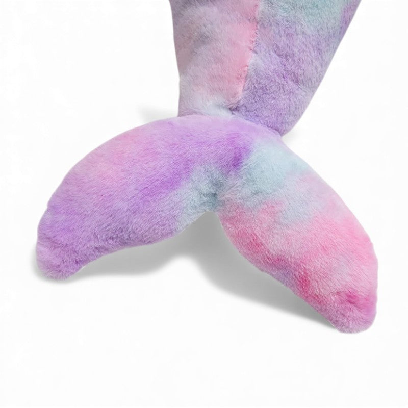 Peluche dauphin géant arc-en-ciel