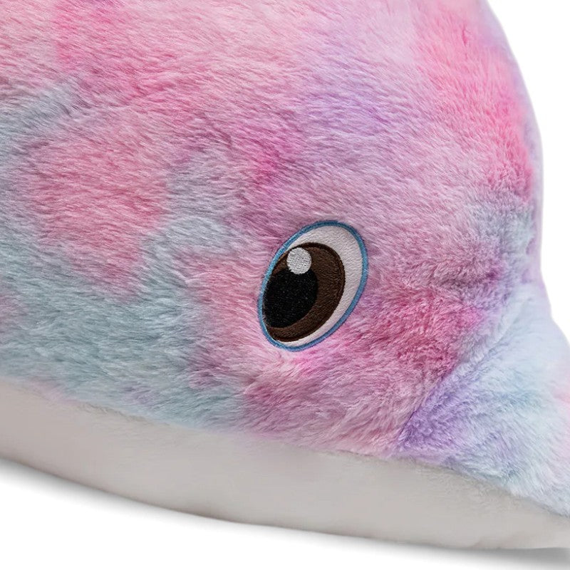 Peluche dauphin géant arc-en-ciel
