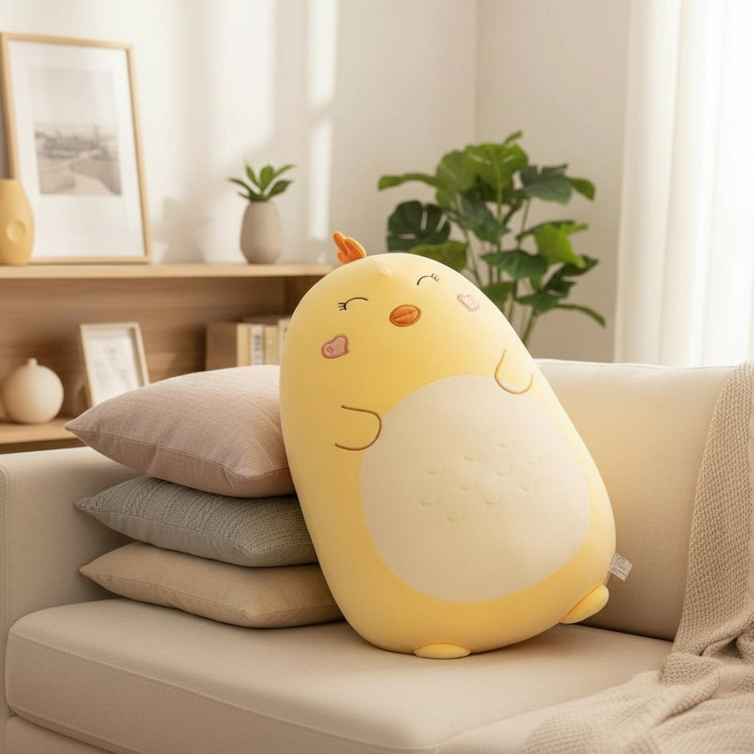 coussin peluche grand poussin moelleux squishy