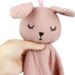 Peluche doudou lapin rose en gaze de coton