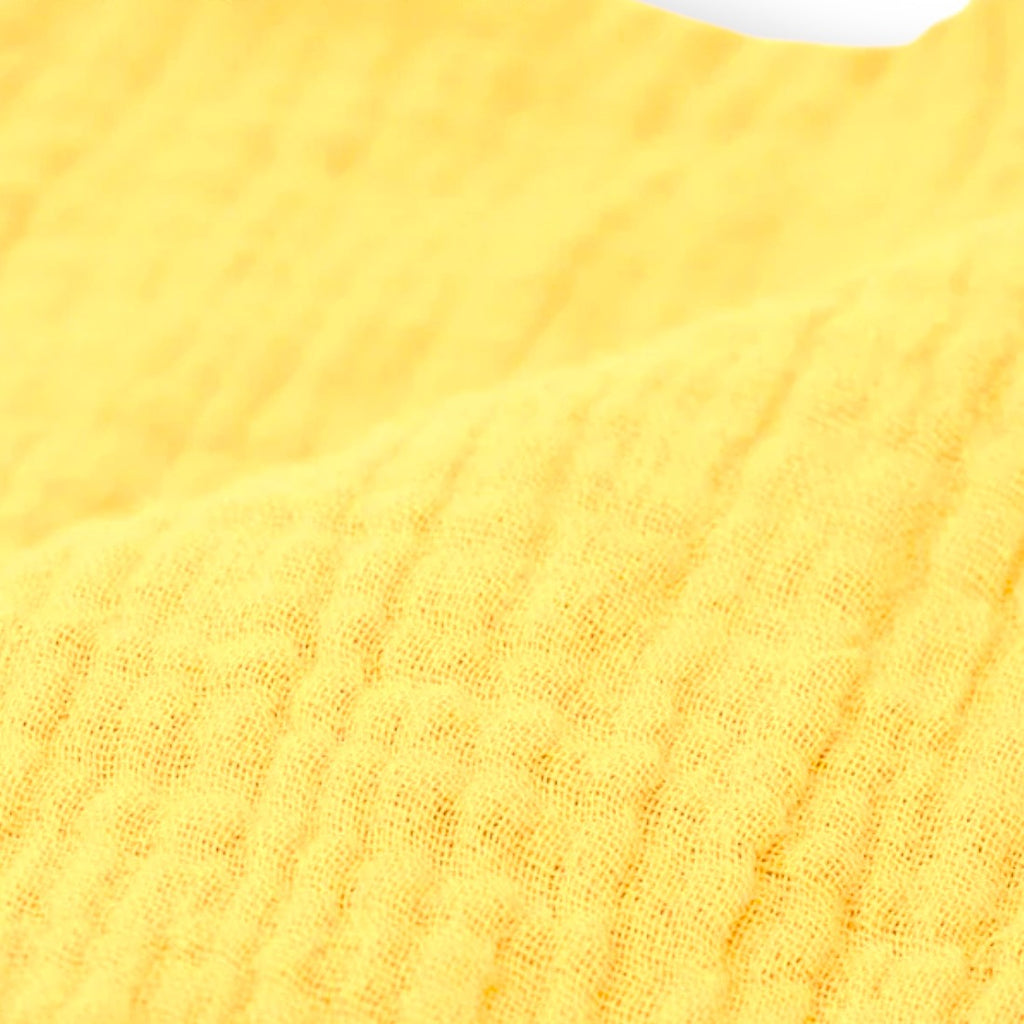Peluche doudou lion jaune en gaze de coton