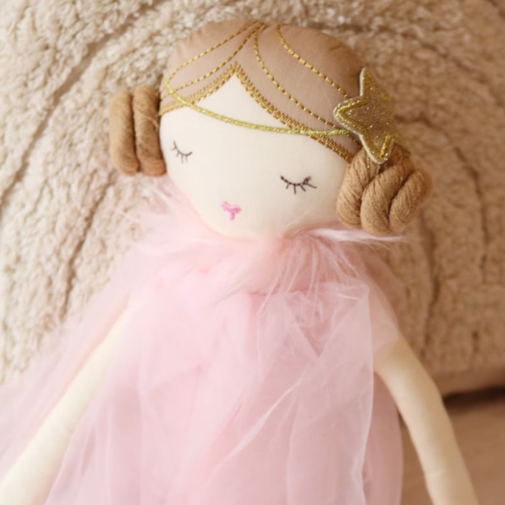 Peluche poupée ballerine avec chignons