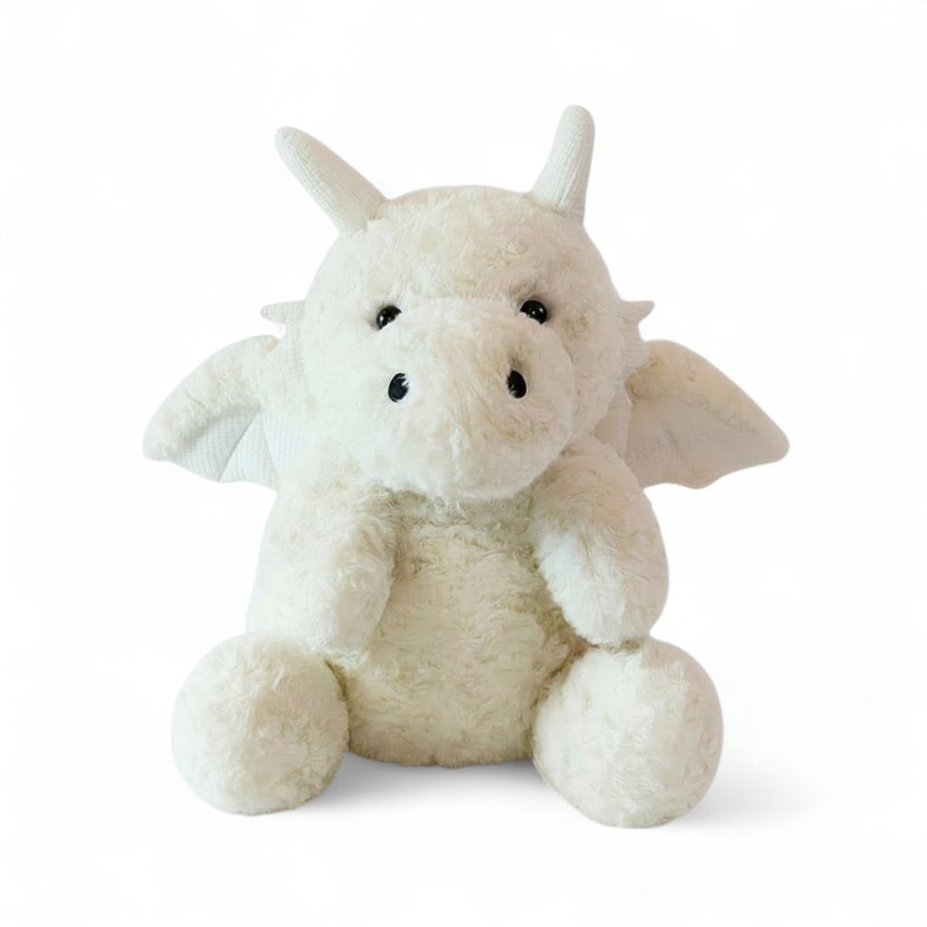 Dragon moelleux en peluche 30 cm - coloris blanc, vue de face
