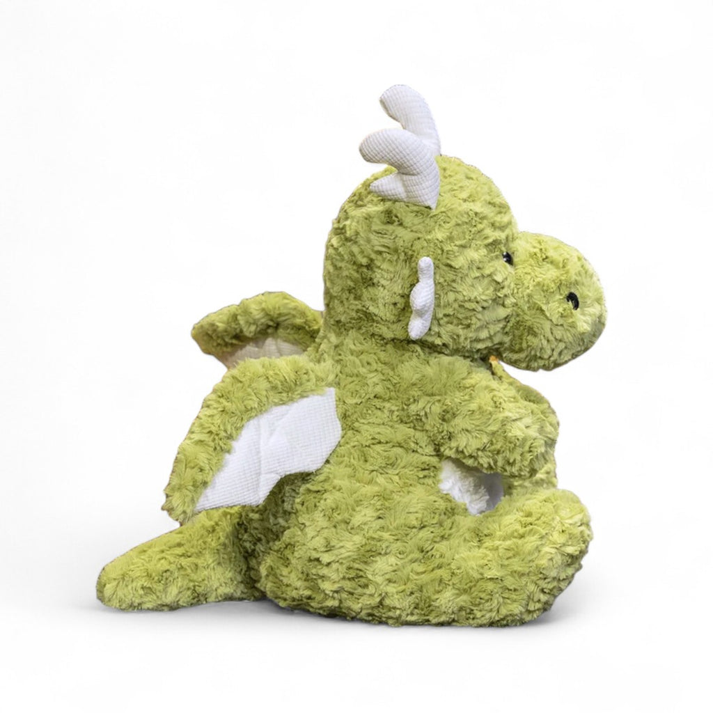 Dragon moelleux en peluche 30 cm - vue de profil, ailes et queue