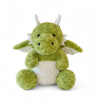 Dragon moelleux en peluche 30 cm - vue de face, en position assise