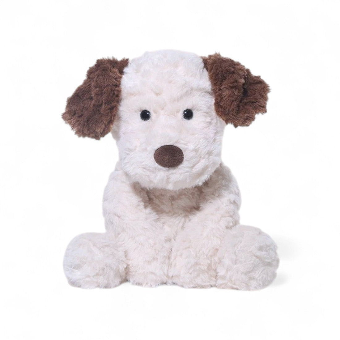 Peluche chien crème avec oreilles marron