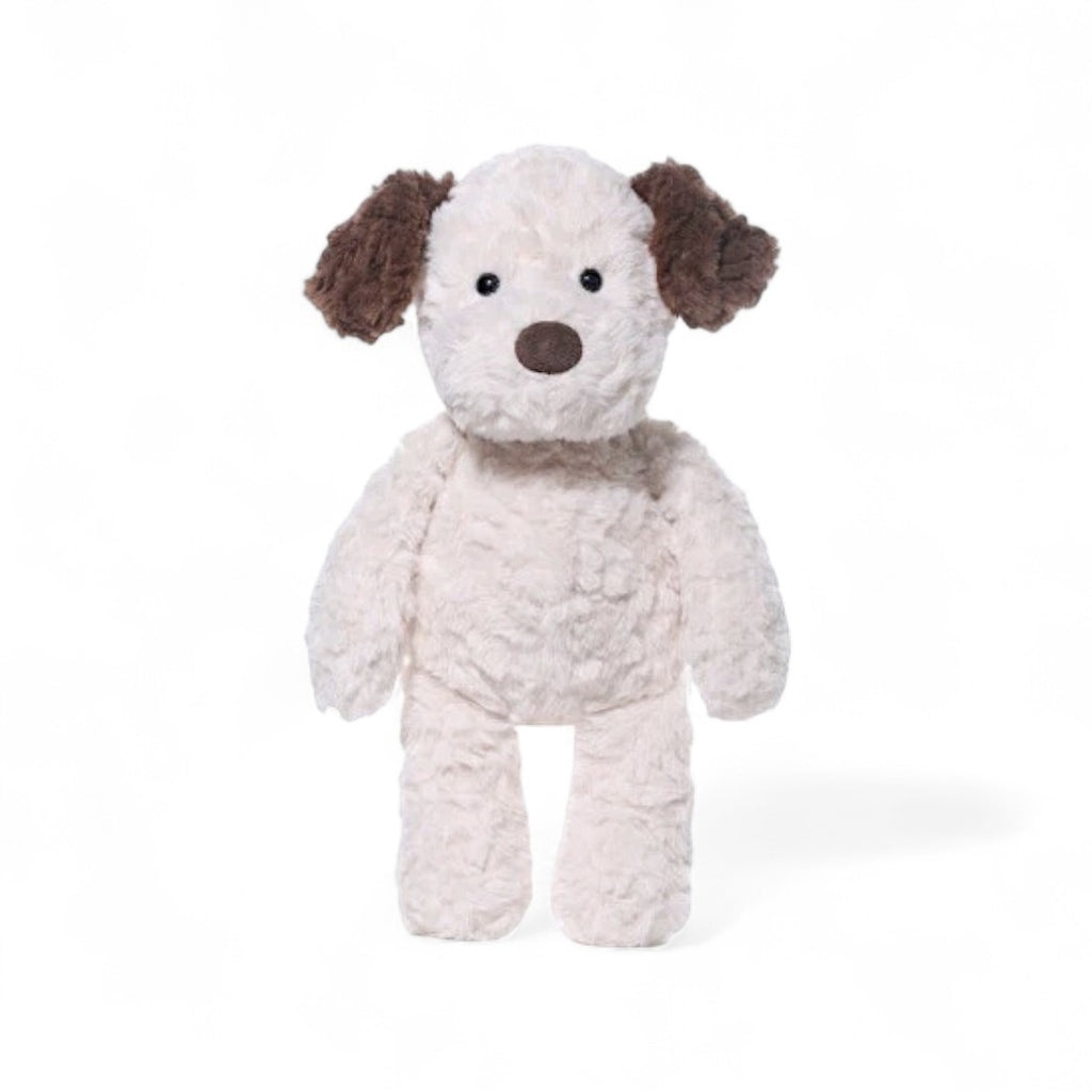 Peluche chien crème avec oreilles marron