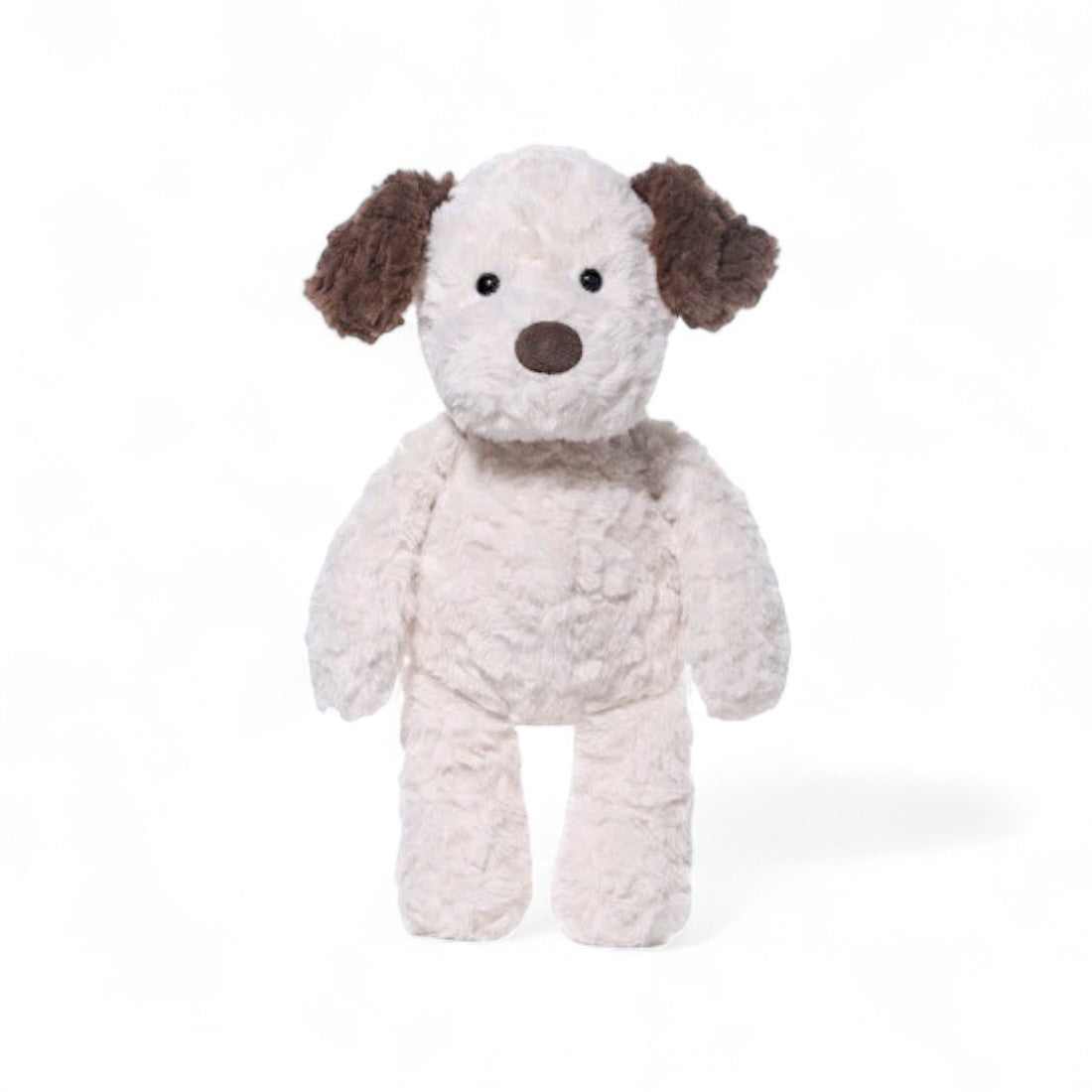 Peluche chien crème avec oreilles marron