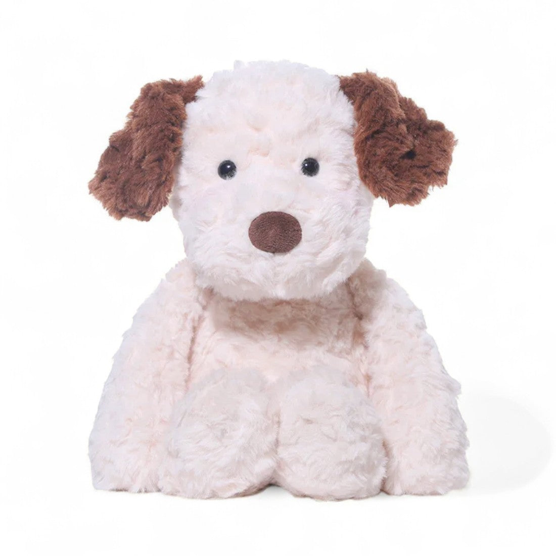 Peluche chien crème avec oreilles marron
