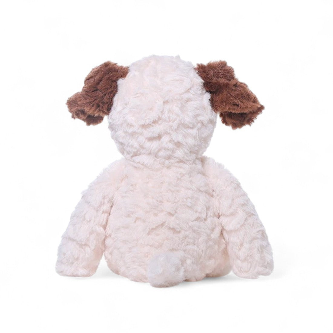 Peluche chien crème avec oreilles marron