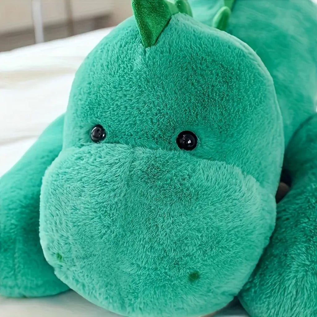 Peluche dinosaure géant relax - gros plan sur la tête