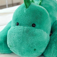 Peluche dinosaure géant relax - gros plan sur la tête