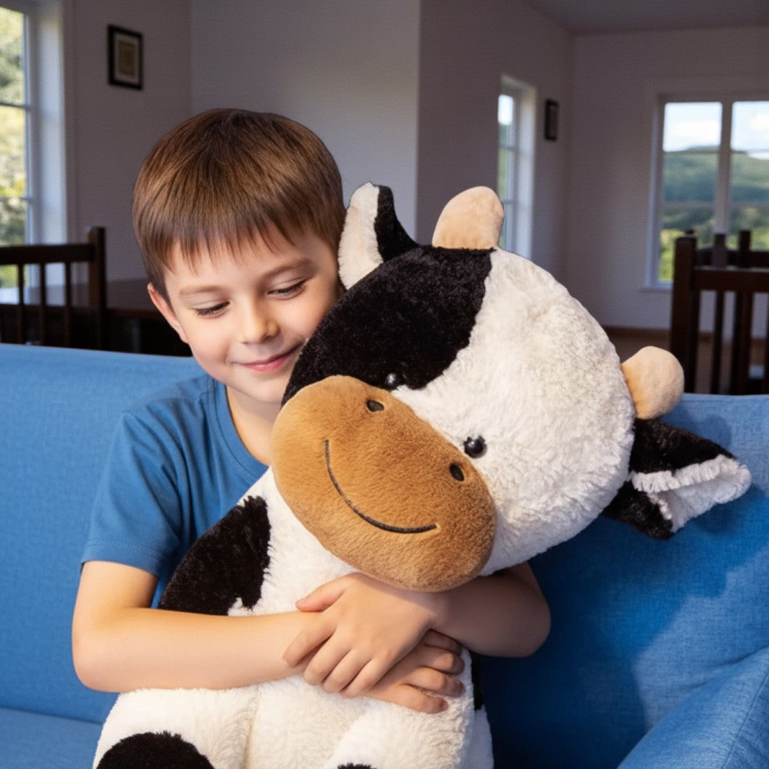 Peluche vache au sourire doux