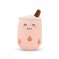Peluche kawaii bubble milk tea à la fraise