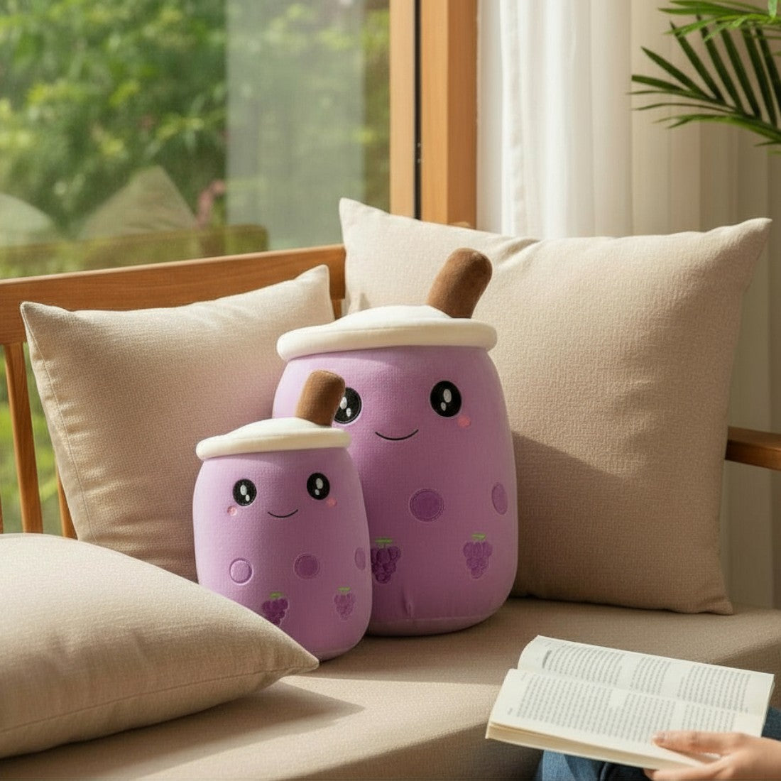 Peluche kawaii bubble milk tea raisin
