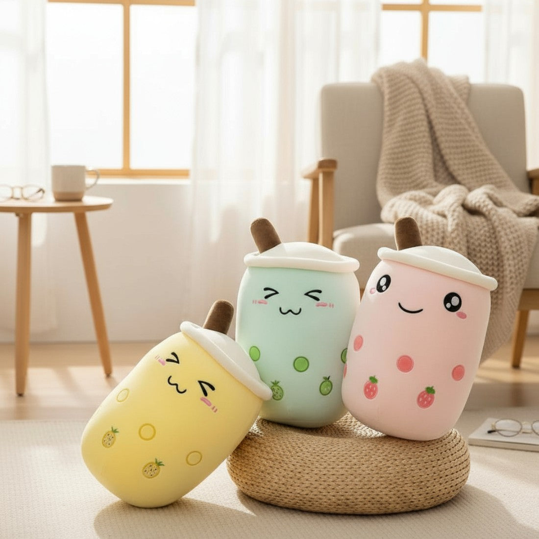 Peluche kawaii bubble milk tea raisin