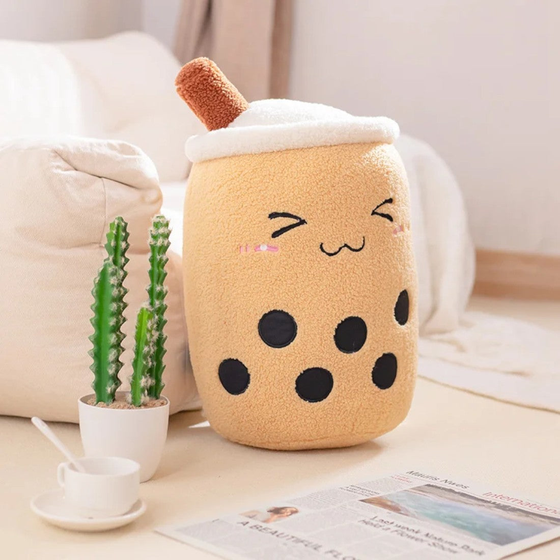 Peluche kawaii bubble tea caramel