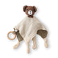 Doudou ours crocheté avec lange en coton bicolore