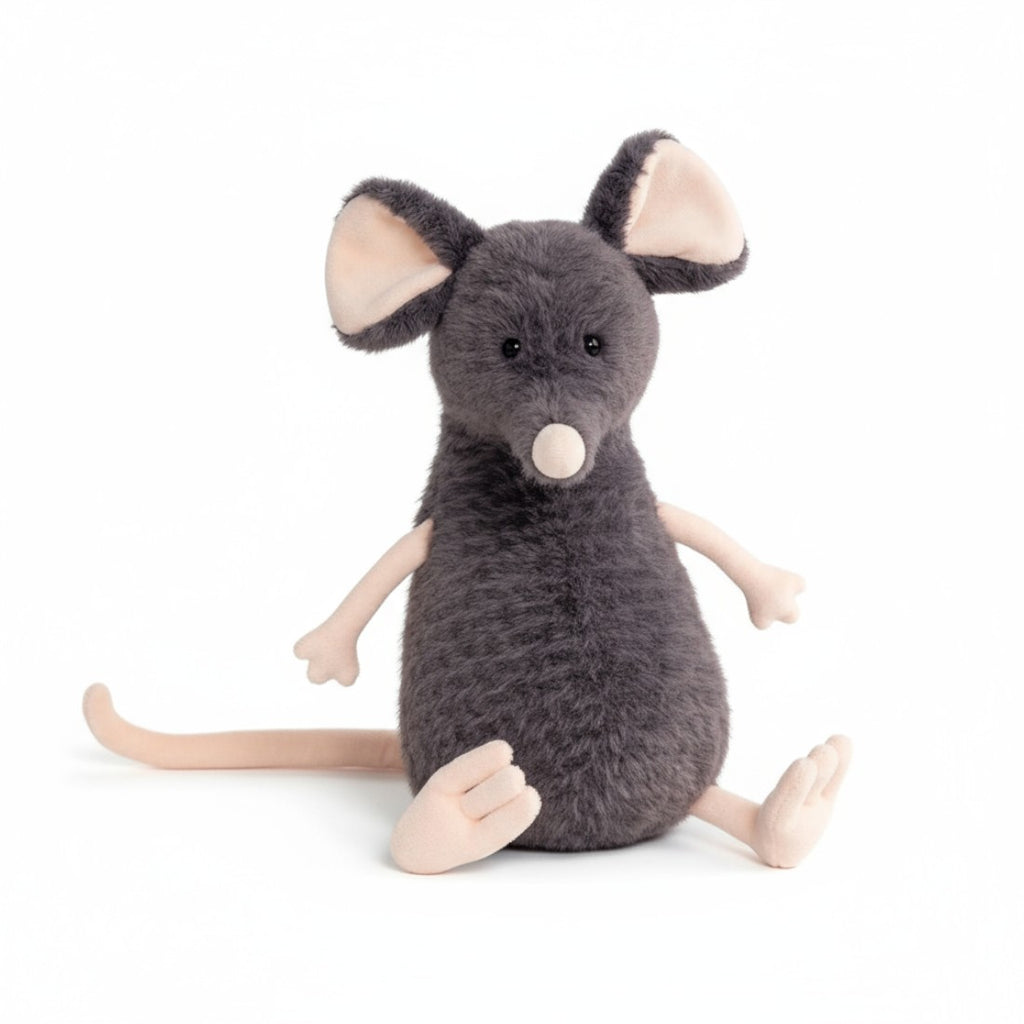 Peluche souris grise exploratrice - vue de face sans accessoires