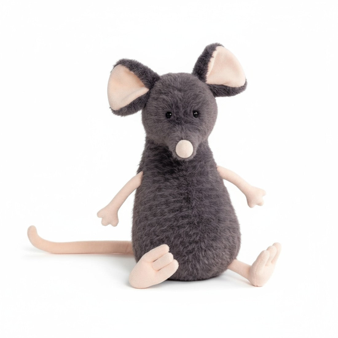 Peluche souris grise exploratrice