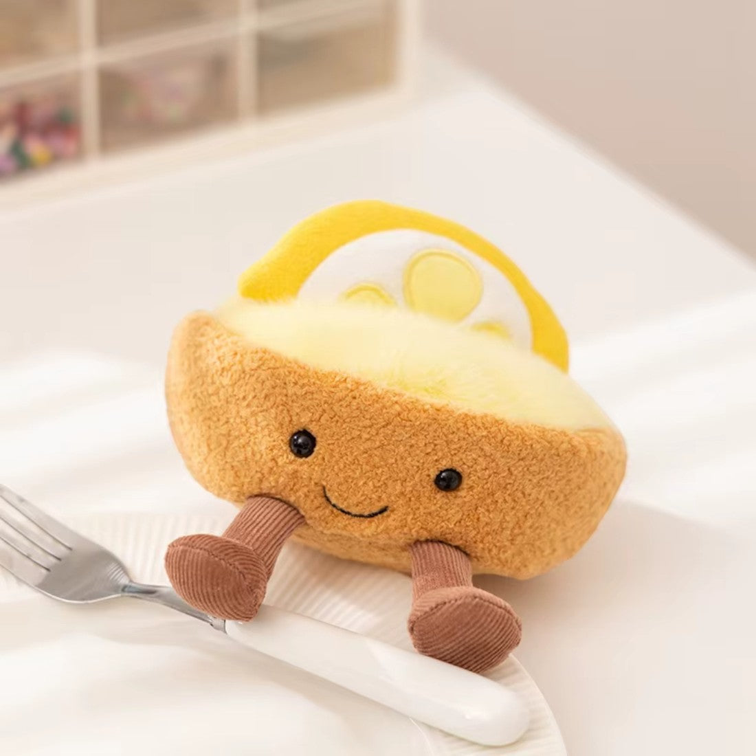 Peluche tarte citron acidulée kawaii