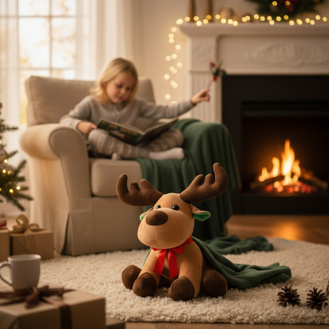 Peluche joli renne de Noël