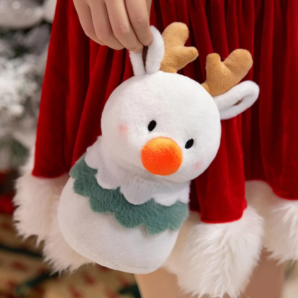 Peluche de noël duo rennes bonshommes de neige
