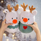 Peluche de noël duo rennes bonshommes de neige