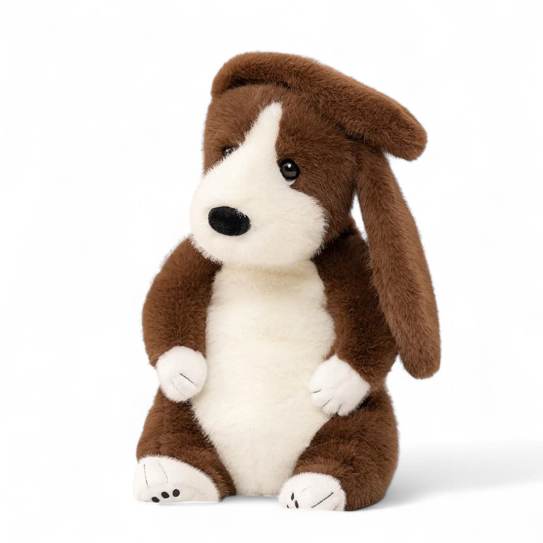 Peluche chien basset doux à longues oreilles