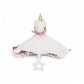 Doudou carré peluche licorne blanche pour bébé