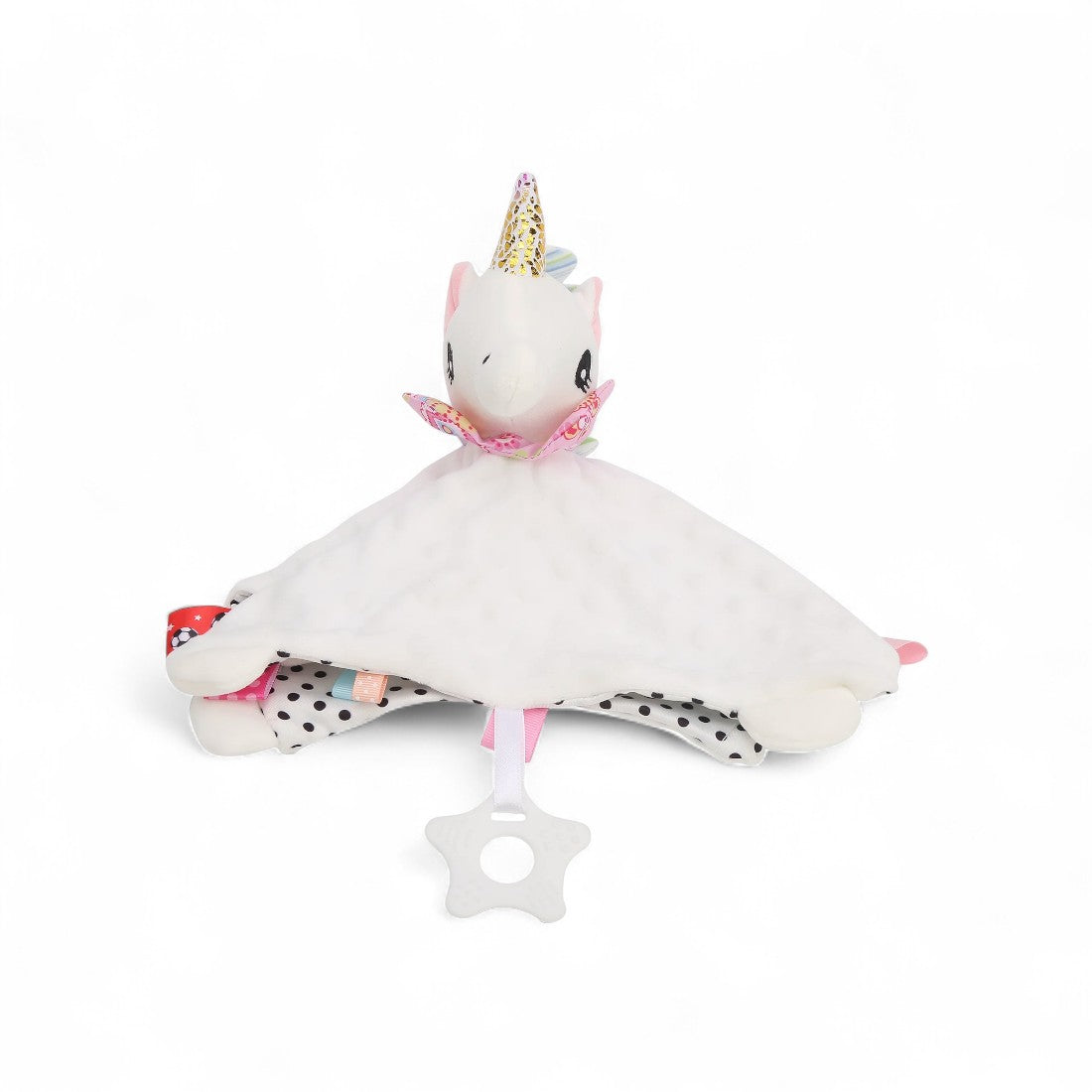 Doudou carré peluche licorne blanche pour bébé