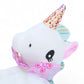 Doudou carré peluche licorne blanche pour bébé