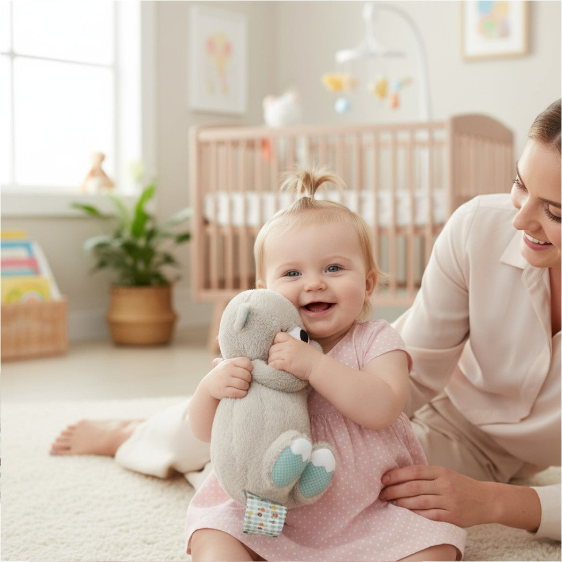 Peluche veilleuse loutre respirante relaxante pour bébé