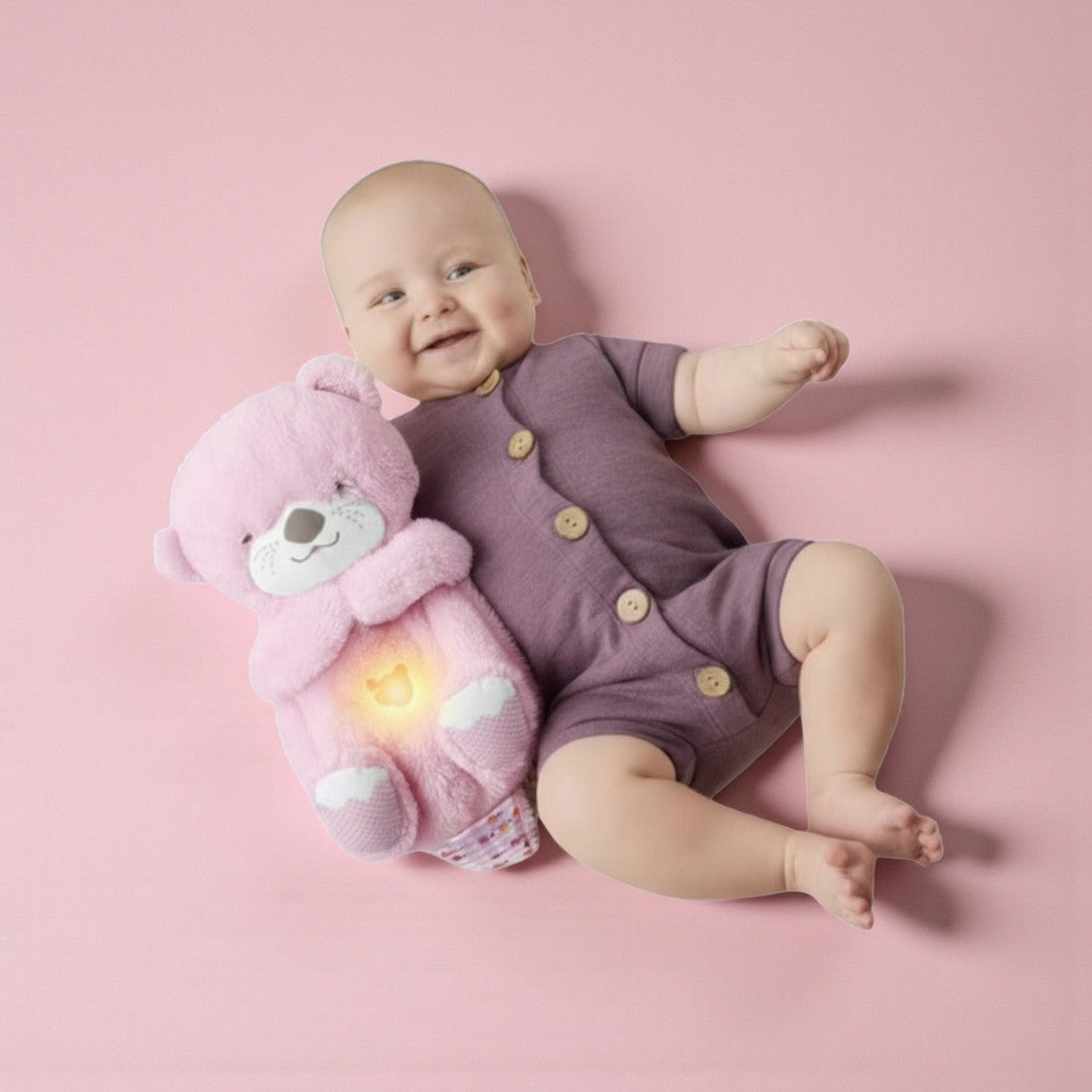 Peluche veilleuse loutre respirante relaxante pour bébé