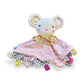 Doudou carré tête peluche souris rose pastel