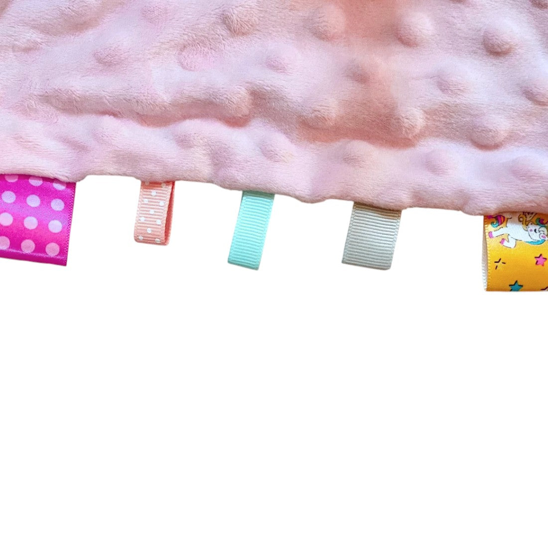 Doudou carré tête peluche souris rose pastel