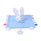 Doudou sensoriel carré lapin minky oreilles longues