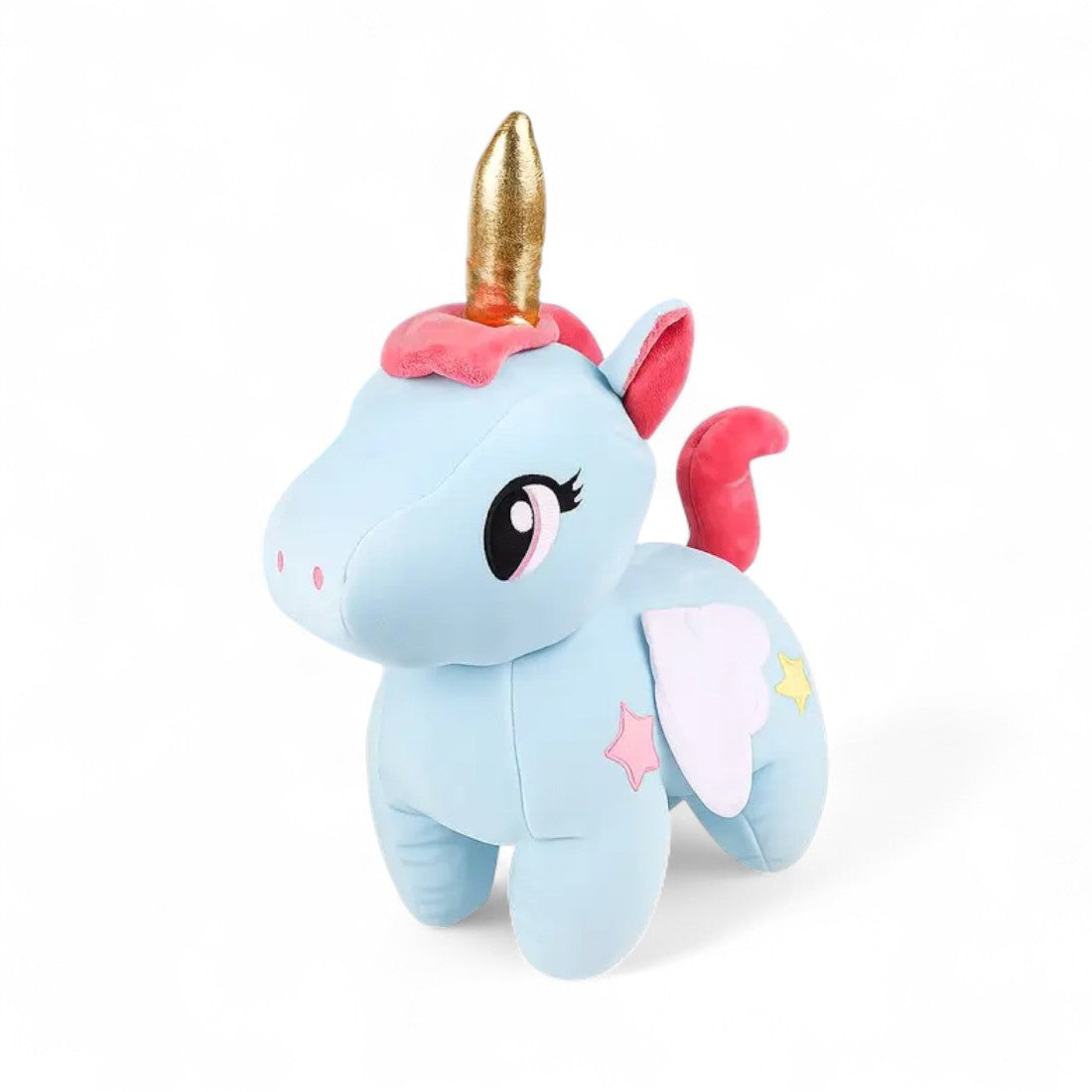 Licorne en peluche mignonne avec étoiles et ailes magiques