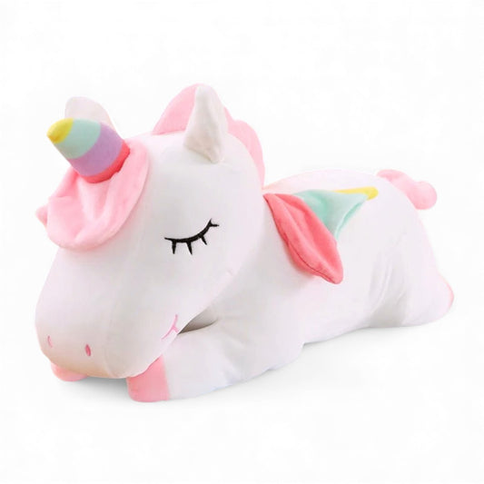 Licorne en peluche couchée pour enfant